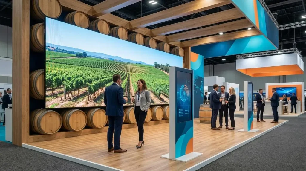 Pantallas LED y equipos en la Barcelona Wine Week BWW.